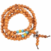 Mala para Yoga madera elástico 108 cuentas ornamentales y dorje 3
