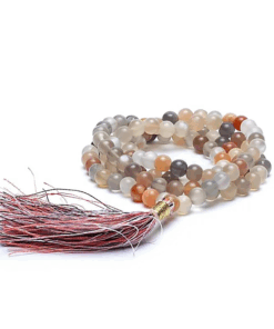 Mala para Yoga de piedra de luna calidad AA 108 cuentas + bolsa