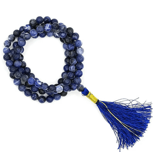 Mala para Yoga de Sodalita calidad AA 108 cuentas + bolsa