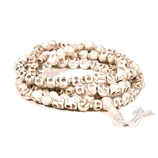 Mala para Yoga de hueso 108 cuentas de calavera + cuenta Gurú
