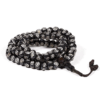 Mala para Yoga de hueso blanco-negro 108 cuentas + cuenta Guru