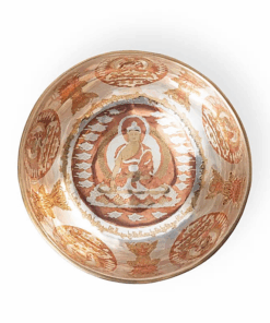 Cuenco Tibetano para Yoga sonoro plateado Buda Shakyamuni