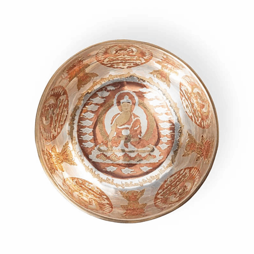 Cuenco Tibetano para Yoga sonoro plateado Buda Shakyamuni