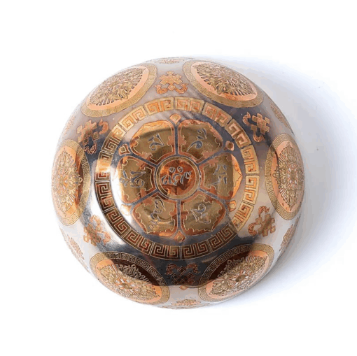Cuenco Tibetano para Yoga sonoro plateado Chenrezig