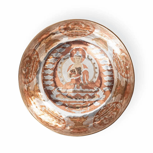 Cuenco Tibetano para Yoga sonoro plateado Buda Vairochana