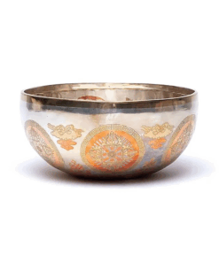Cuenco Tibetano para Yoga sonoro plateado Tara Verde