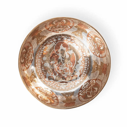 Cuenco Tibetano para Yoga sonoro plateado Tara Verde