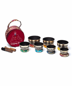 Set de cuencos para Yoga cantores Chakra con Ojos de Buda y bolsa 2