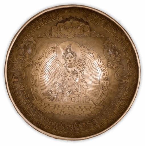 Cuenco Tibetano para Yoga con Buda Tara blanca 2