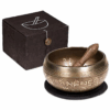 Set de regalo cuenco tibetano para yoga Om negro