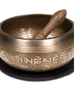 Set de regalo cuenco tibetano para yoga Om negro