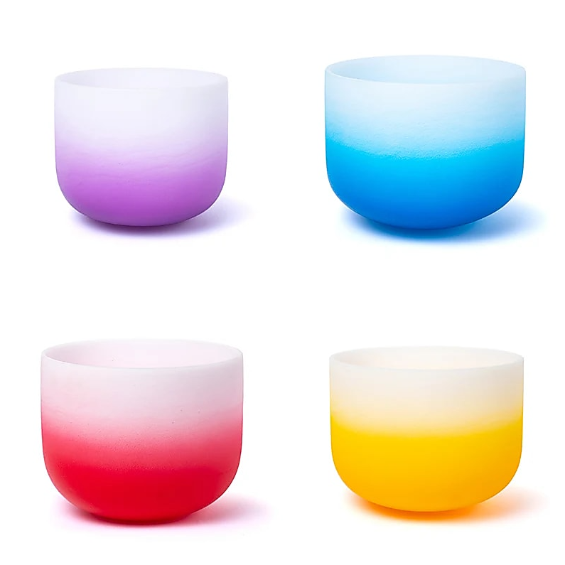 Set de cuenco tibetano para yoga de cristal Aria diseño gradual 432 hz + 2 bolsas