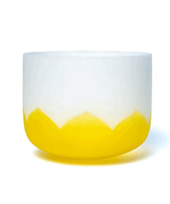 Cuenco tibetano de cristal Loto 3er chakra MI 432Hz Grande