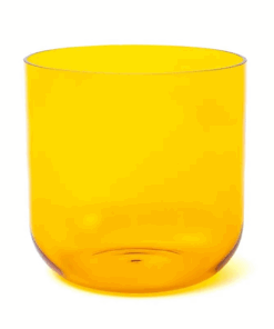 Cuenco tibetano para Yoga de cristal transparente 3er chakra tono Mi 432Hz + bolsa