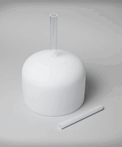 Cuenco tibetano para Yoga de cristal blanco con mango nota SI 432 Hz