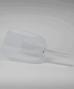 Cuenco tibetano para Yoga de cristal con mango y funda nota SI 17 cm