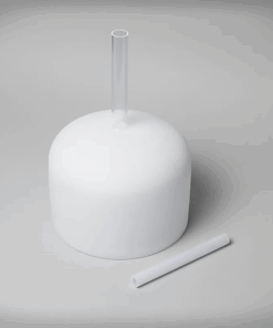 Cuenco tibetano para Yoga de cristal blanco con mango nota RE 432 Hz