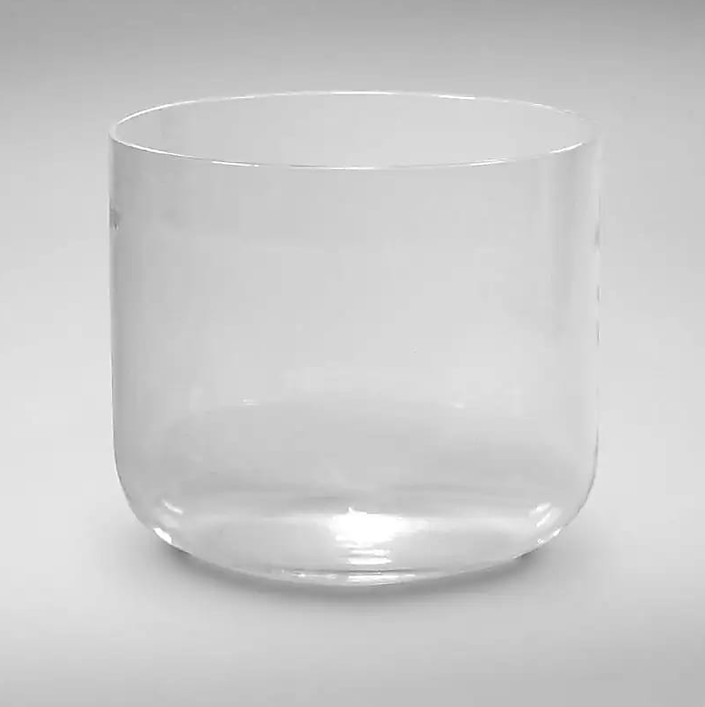 Cuenco tibetano para Yoga de cristal transparente nota RE