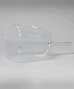 Cuenco tibetano para Yoga de cristal con mango y funda nota RE - 20 cm