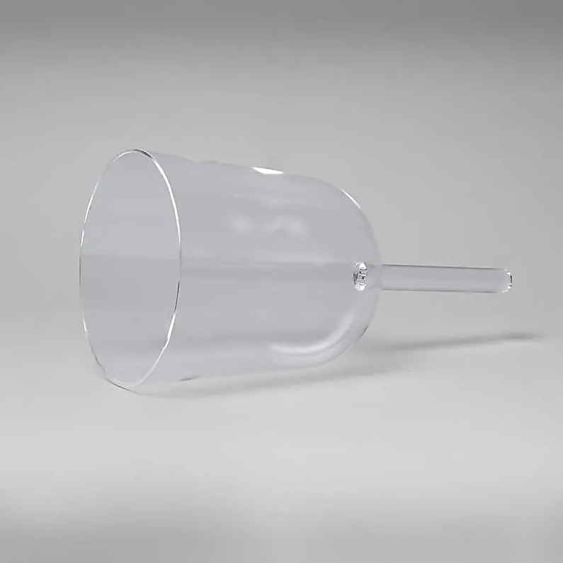 Cuenco tibetano para Yoga de cristal con mango y funda nota RE - 20 cm