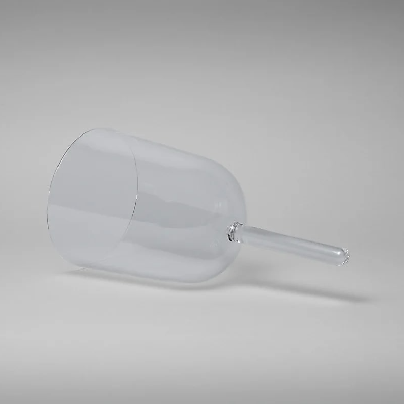 Cuenco tibetano para Yoga de cristal con mango y funda nota RE - 20 cm