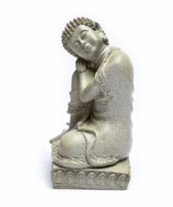 Estatua de Buda con portavelas gris