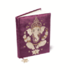 Cuaderno de terciopelo morado con Ganesha para Yoga