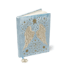 Cuaderno de terciopelo azul con alas de ángel para Yoga