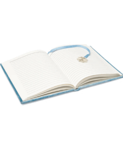 Cuaderno de terciopelo azul con alas de ángel para Yoga