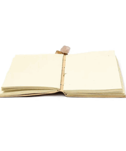 Cuaderno Flor de la Vida con cuarzo rosa y cubierta de polipiel para yoga
