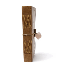 Cuaderno Flor de la Vida con cuarzo rosa y cubierta de polipiel para yoga
