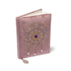 Cuaderno de terciopelo lila con Mandala para yoga