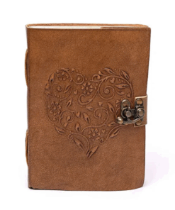 Cuaderno Corazón con funda de cuero sintético para yoga