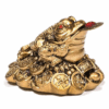 Estatua Mini Feng Shui rana color oro para yoga