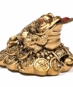 Estatua Mini Feng Shui rana color oro para yoga