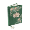 Cuaderno Cuaderno de terciopelo verde con loto para yoga