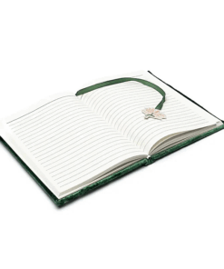 Cuaderno Cuaderno de terciopelo verde con loto para yoga
