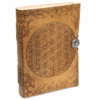 Cuaderno Flor de la vida con funda de cuero sintético para yoga