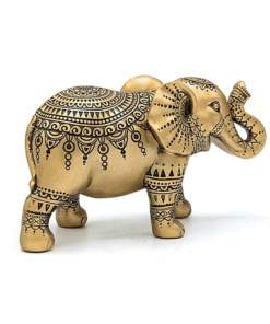 Estatua Decoración Elefante color oro para yoga