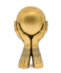 Estatua Decoración Manos con Ojo que todo lo ve color oro para yoga