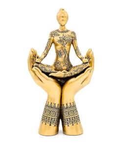Estatua Decoración meditación-yoga manos de pie color oro