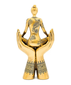 Estatua Decoración meditación-yoga manos de pie color oro