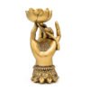 Estatua Portavelas Varada Mudra con loto color oro