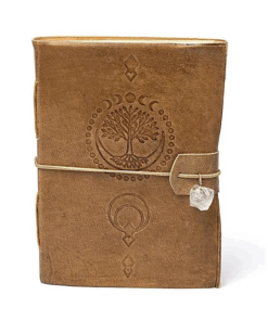 Cuaderno Árbol de la Vida con cristal de roca y cubierta de polipiel