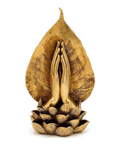 Estatua Decoración Manos rezando color oro para yoga