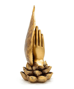 Estatua Decoración Manos rezando color oro para yoga