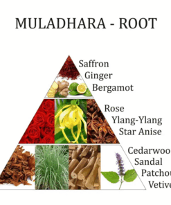 Fragancia Yoga Muladhara mezcla de esencias del chakra de Aromafume 3 unidades