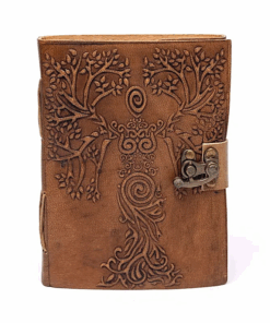 Cuaderno Diosa & Árbol de la Vida con funda de cuero sintético para yoga