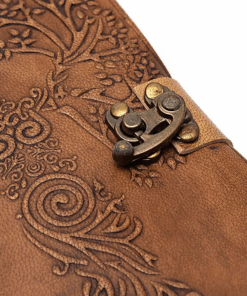 Cuaderno Diosa & Árbol de la Vida con funda de cuero sintético para yoga