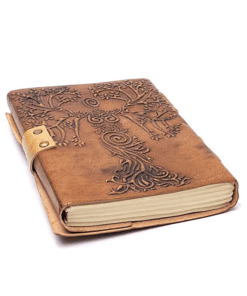 Cuaderno Diosa & Árbol de la Vida con funda de cuero sintético para yoga
